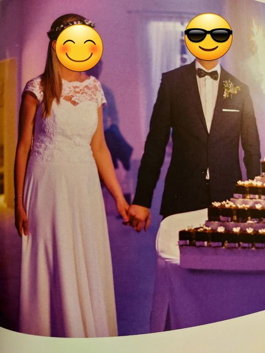 Sukienka slubna r 38 + odpinany tren