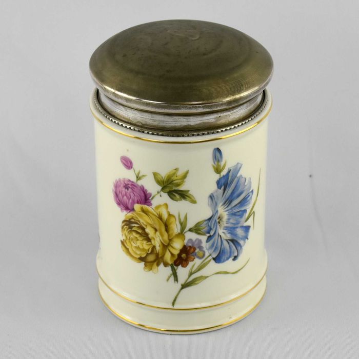 Frasco de farmácia porcelana Vista alegre com tampa em casquinha n1