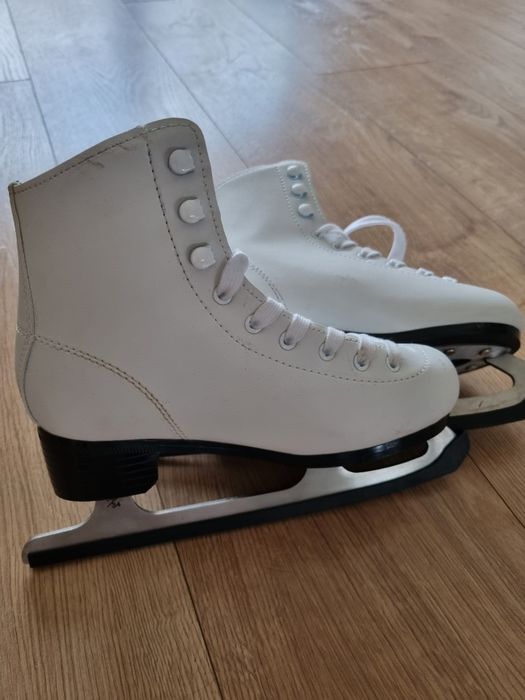 Łyżwy dziewczęce białe rozm. 33/34 jak nowe