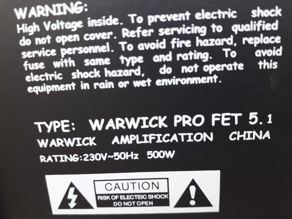 Wzmacniacz   czarny warwick pro fet 5.1