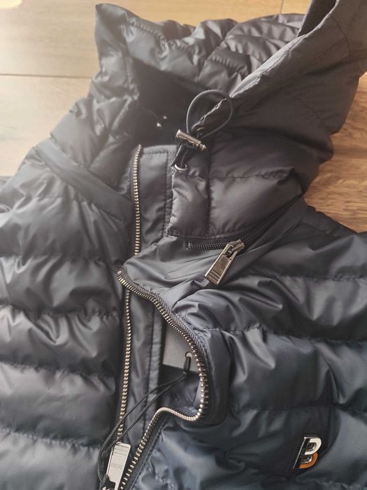 Nowa Męska kurtka jesienno zimowa S/M Hugo Boss granat kaptur