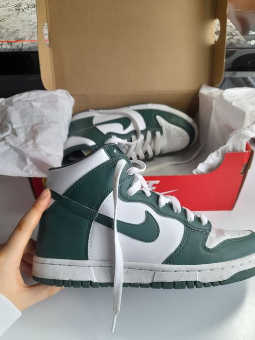 Oryginalne Nike dunk high zielone buty okazja