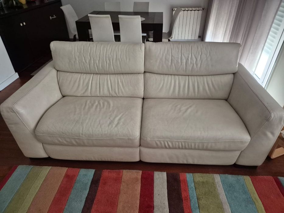 vendo sofa em pele 4 lugares - oferta sofa 2 lugares em tecido