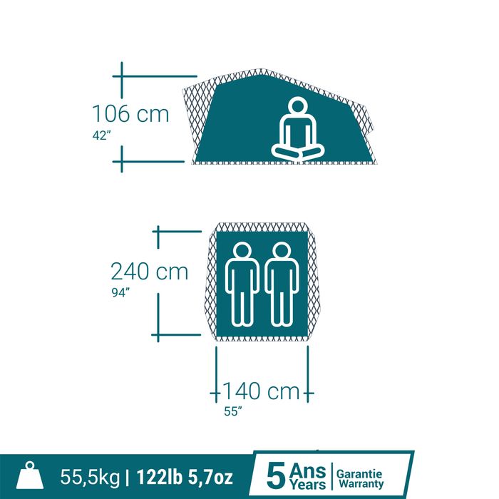 Tenda de tejadilho mh500 fresh & black 2 pessoas