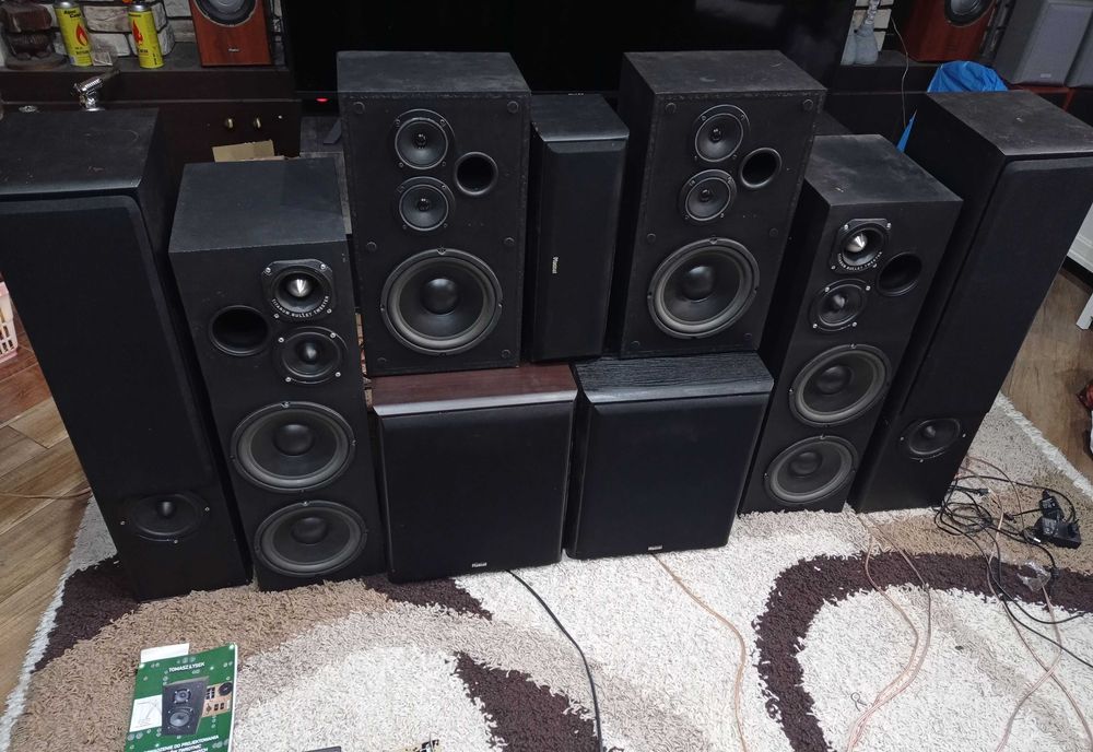 Kolumny podłogowe Magnat system 7.1 przerobione plus Subwoofer Supreme 301A zestaw