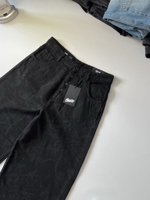 NEW black SUPER BAGGY jeans BERSHKA нові дуже широкі джинси