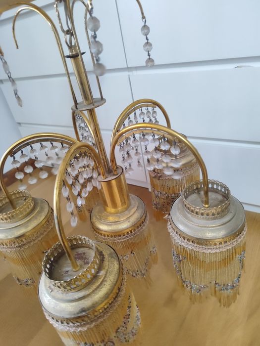 Candeeiro de Teto Vintage Anos 60/70 - Estilo Hollywood Regency / Boho
