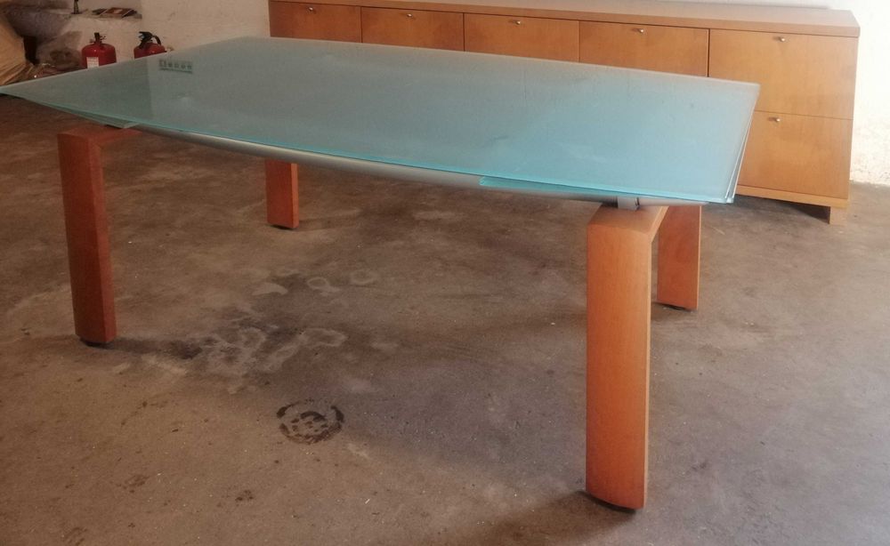 Luxuosa mesa tampo vidro extensível - 160/240 x 115 x 75 cm