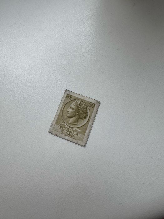 Znaczek pocztowy rzadki Repvbblica Italiana 50Lire vintage z lat 50