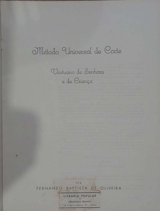 Livro Método Universal de Corte, 1945