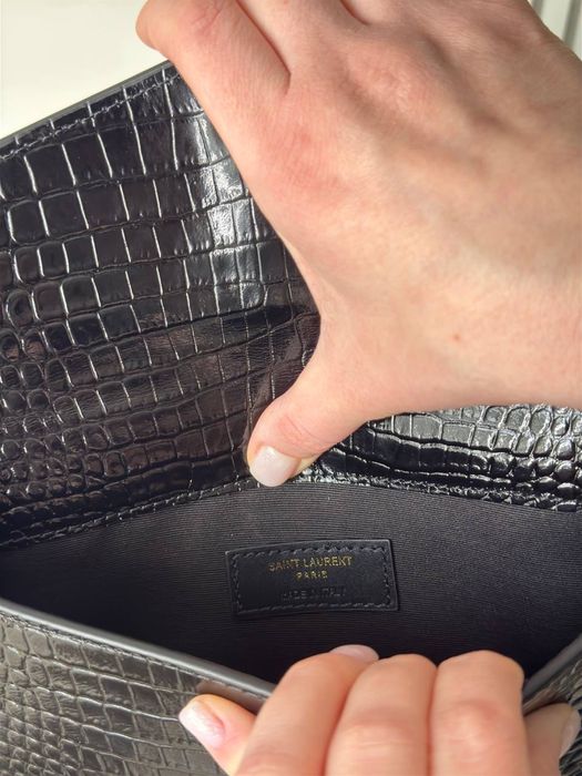 Сумка клатч YSL Yves Saint Laurent крокодил люкс