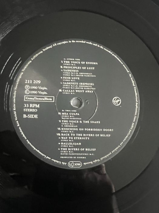 Платівки Bad Boys Blue, Enya, OMD