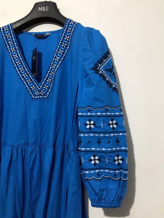 Платье вышиванка оверсайз M&S коттон