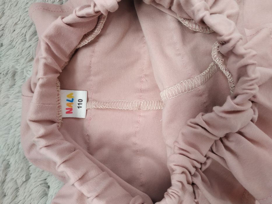 Piękne,unikatowe legginsy z falbankami/lato/pudrowy róż/Nala/r.104/110