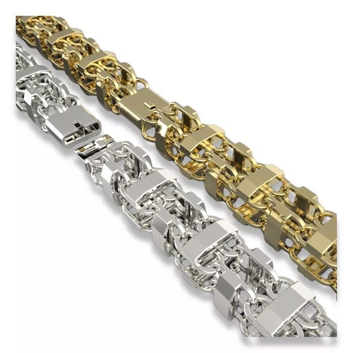 Łańcuszek z żółtego białego różowego 14k 18k 9k złota cgcc003 7mm P