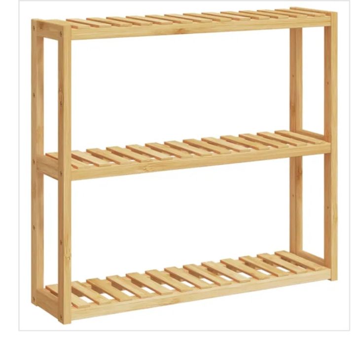 Estante Parede ou Chão WC 3 prateleiras Bambu IKEA