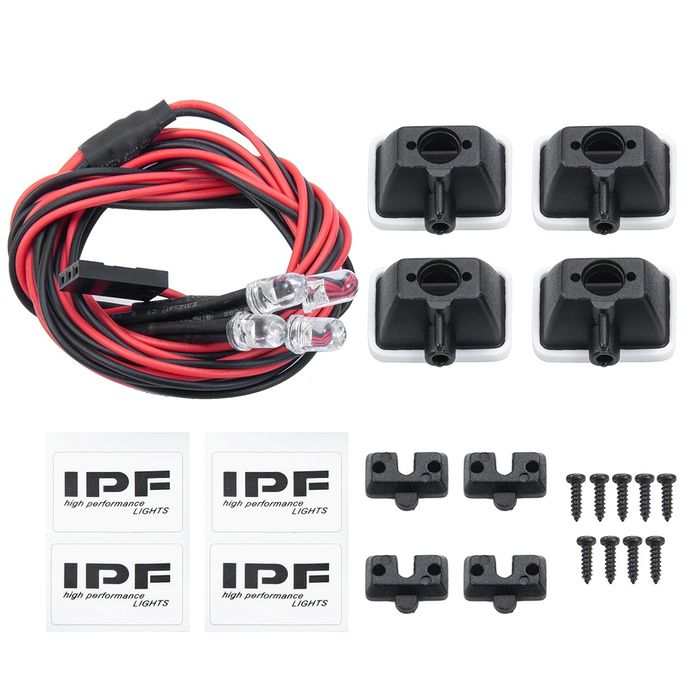 Oświetlenie LED do modelu rc 4 reflektory IPF 6-7,4V wltoys relly HPI
