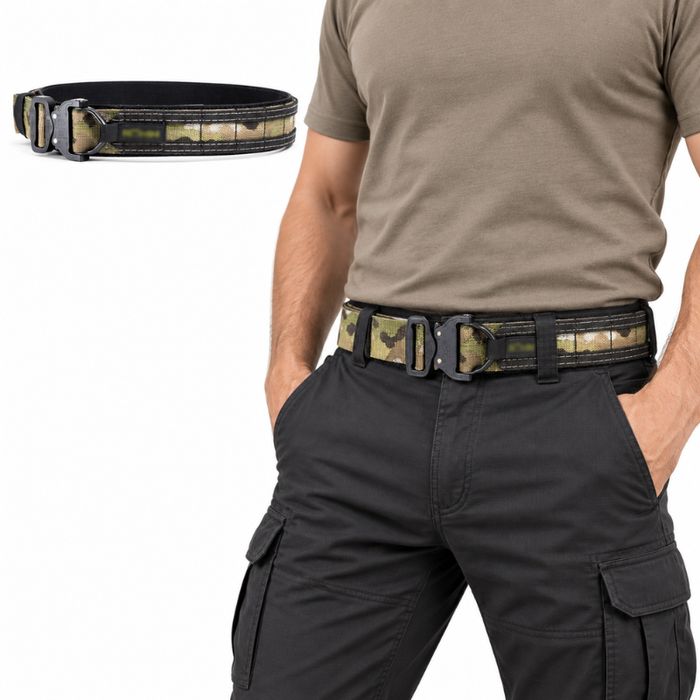 Pas taktyczny militarny MOLLE moro M 101 cm + pas wewnętrzny czarny