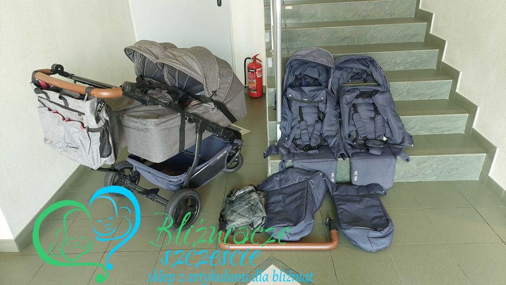 Wózek dla bliźniąt 2w1 KOMIS