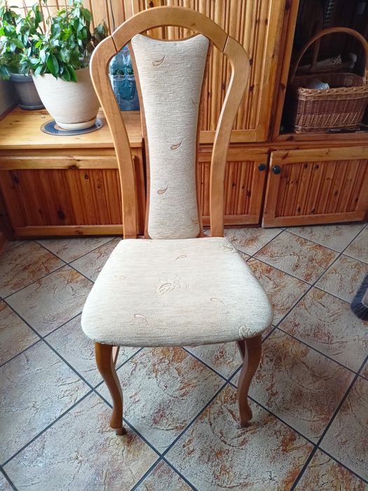 Krzesła drewniane tapicerowane 6 sztuk