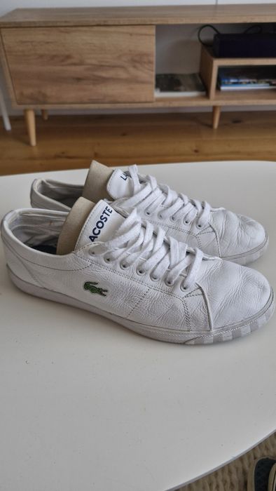 Buty skórzane Lacoste Riberac 43 białe low męskie damskie unisex sportowe casual