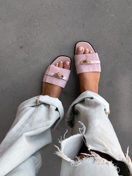 Klapki Hermes giulia pink
