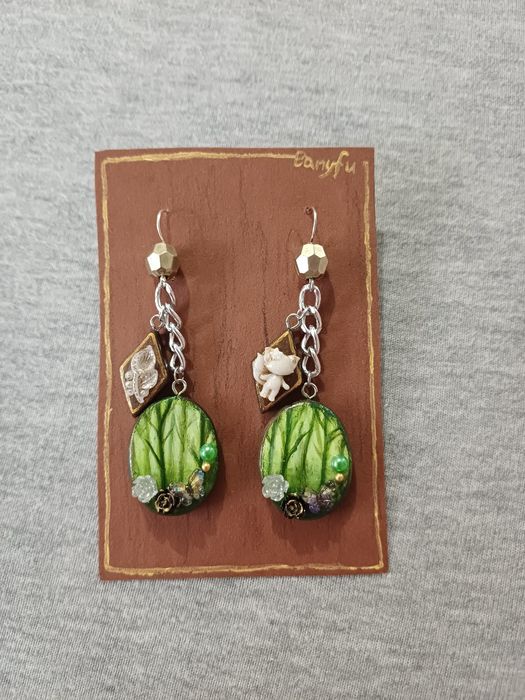 Handmade kolczyki Forest aesthetic