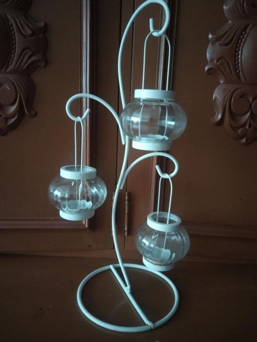 Lampion na stojaku, latarenki, 42 cm