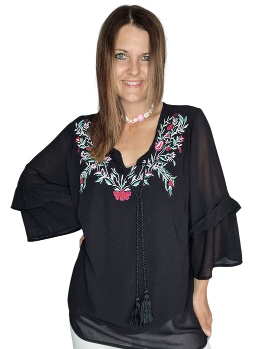 Czarna bluzka sheego rozmiar xxl 44