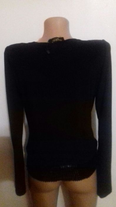 Эффектная черная сексуальная блуза с паетками пайетками паедками 2 в 1