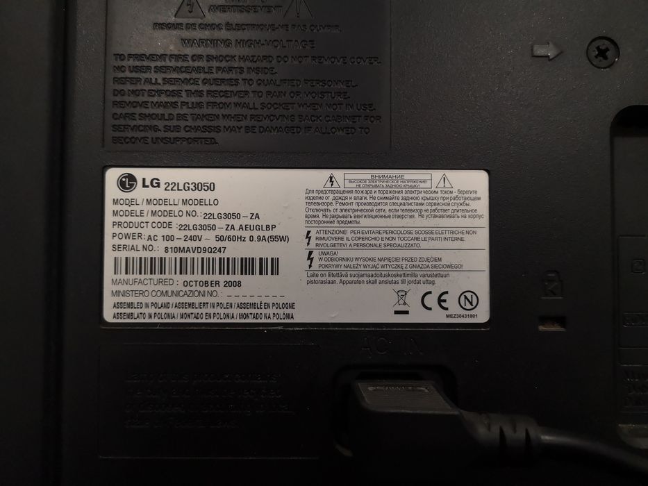 Tv LG 22LG3050, 22 polegadas, com telecomando