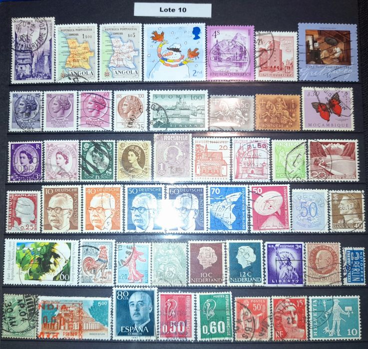 Vários Lotes - 50 Selos Mundiais (Lotes 9 - 16)