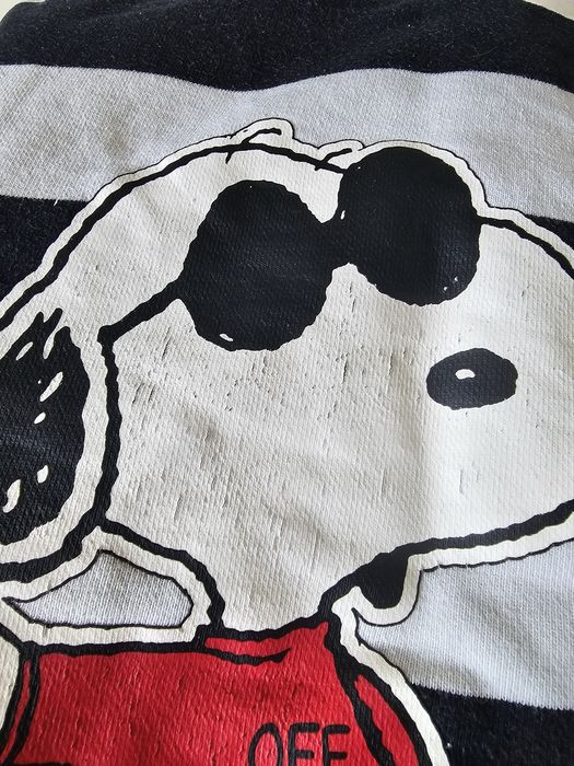 Bluzka w paski biało czarna vans snoopy skate