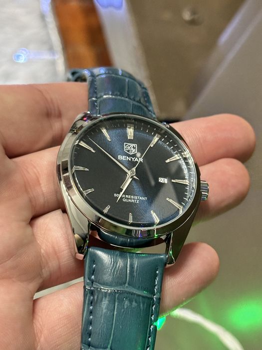 Часы benyar синие кварц
