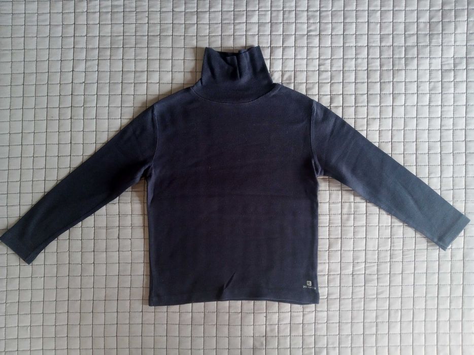 DOMYOS_110-116 cm_granatowy golf chłopięcy