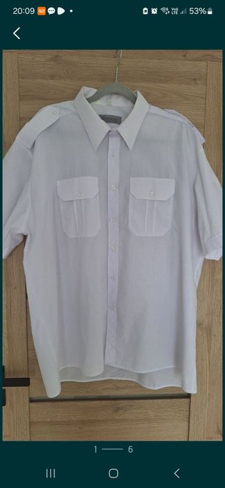 Koszula służbowa męska biała z pagonami Sortmund rozm.46