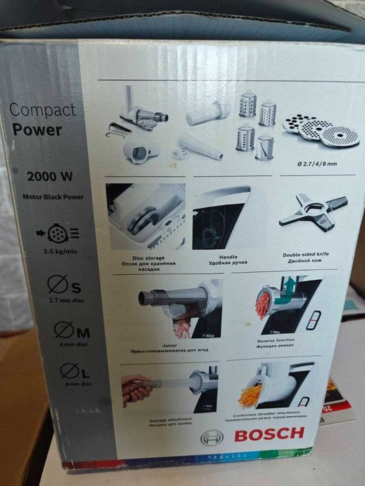 Мясорубка Bosch MFW3X17B CompactPower 2000 Вт полный комплект