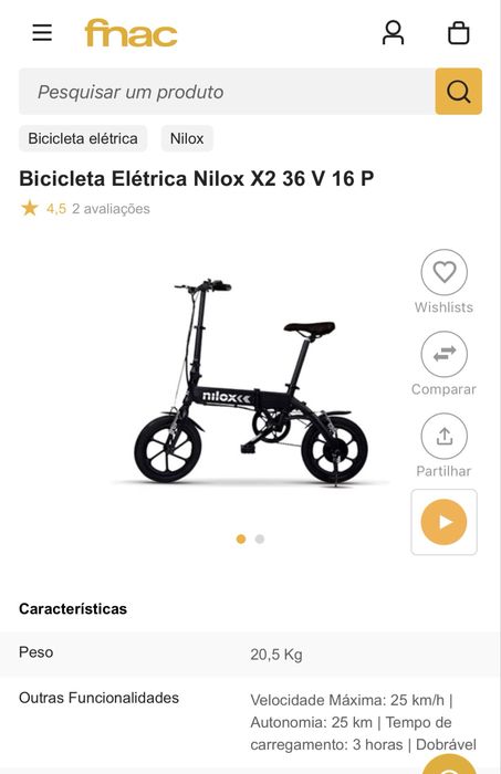 Bicicleta eletrica Nylox x2
