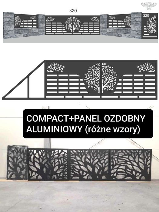 Brama przesuwna panelowa 3D, fi 5mm 5mx1,42m COMFORT, ocynk+RAL, inne