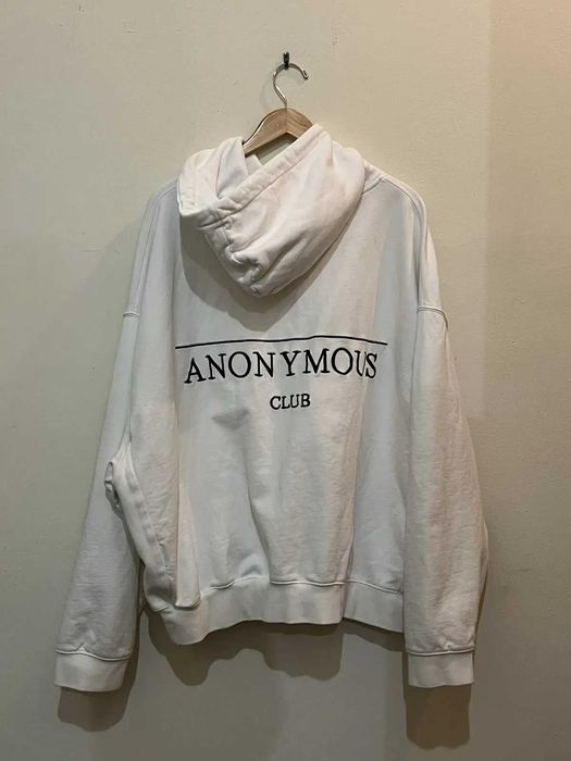 Белое Худи HBA Anonymous Club × Hood By Air Shayne Oliver Group Baggy Hoodie White