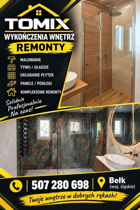 Remonty,wykończenia wnętrz TOMIX