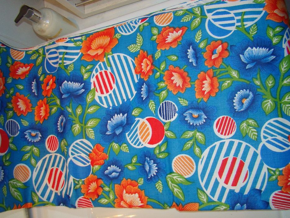 Отрез ткани хлопок Индия из 70-х годов размер 600 х 120 см