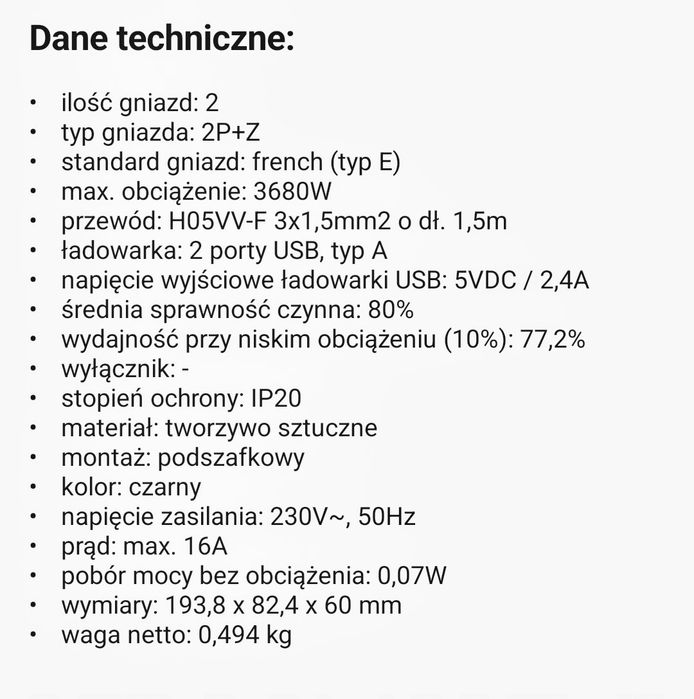 Gniazdko nablatowe z usb