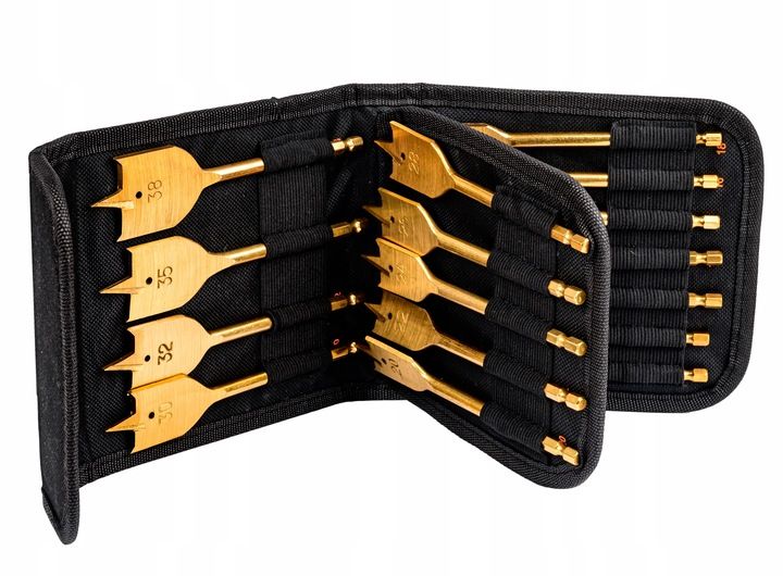 Zestaw Wierteł Wiertła Płaskie Piórkowe Łopatkowe Do Drewna Drzewa 16s