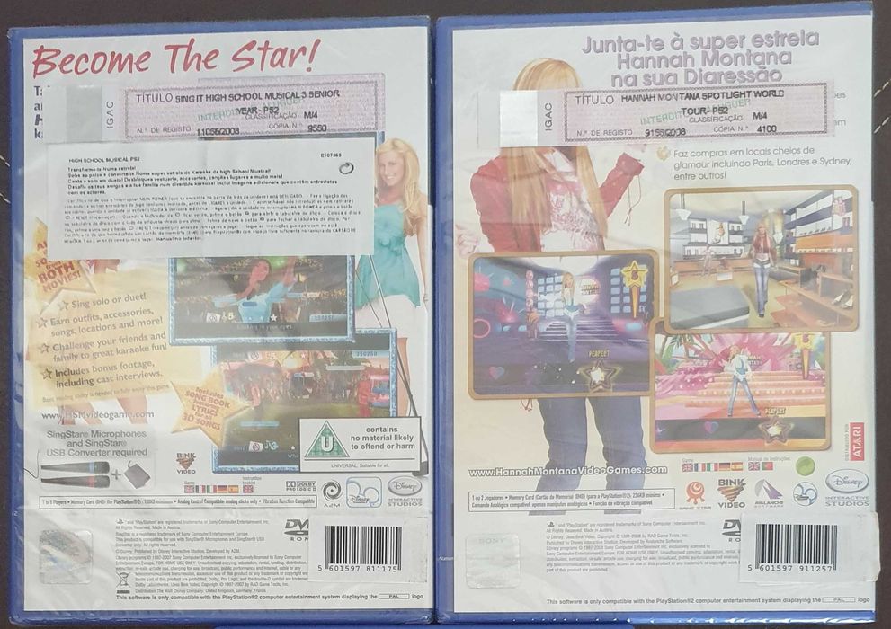 Jogos PS2 vintage: Toy Golf, H. Montana, High School Musical - Selados
