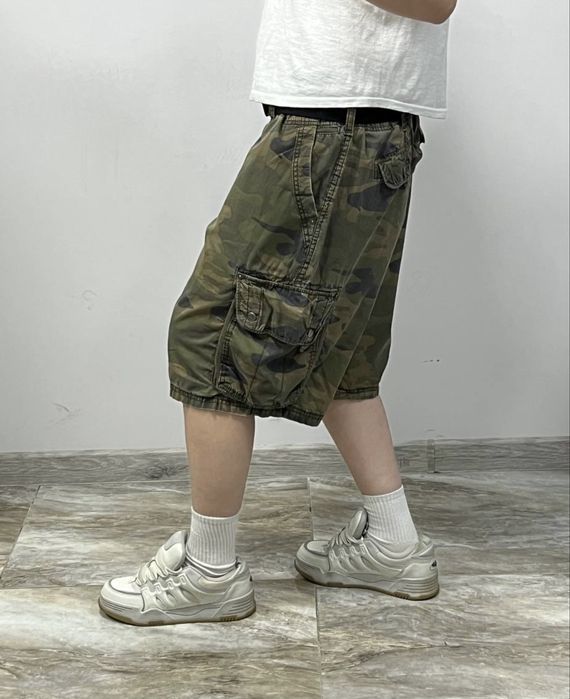 Вінтажні широкі шорти камо BAGGY camo rap shorts широкие шорты бегги карго реп