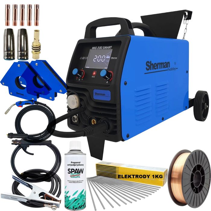 Zestaw spawalniczy MIG 200 SMART + wózek -gotowy komplet do spawania