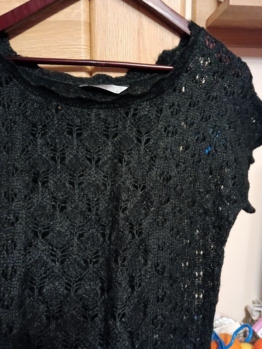 Czarna bluzka sukienka tunika M 38