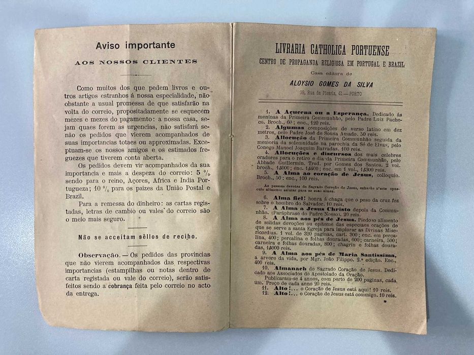Catalogo Geral das Edições da Livraria Catholica Portuense 1908