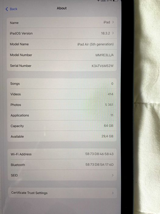 iPad Air 11" 64 Gb - Azul + Apple Pencil 2ª geração + Capa Azul
